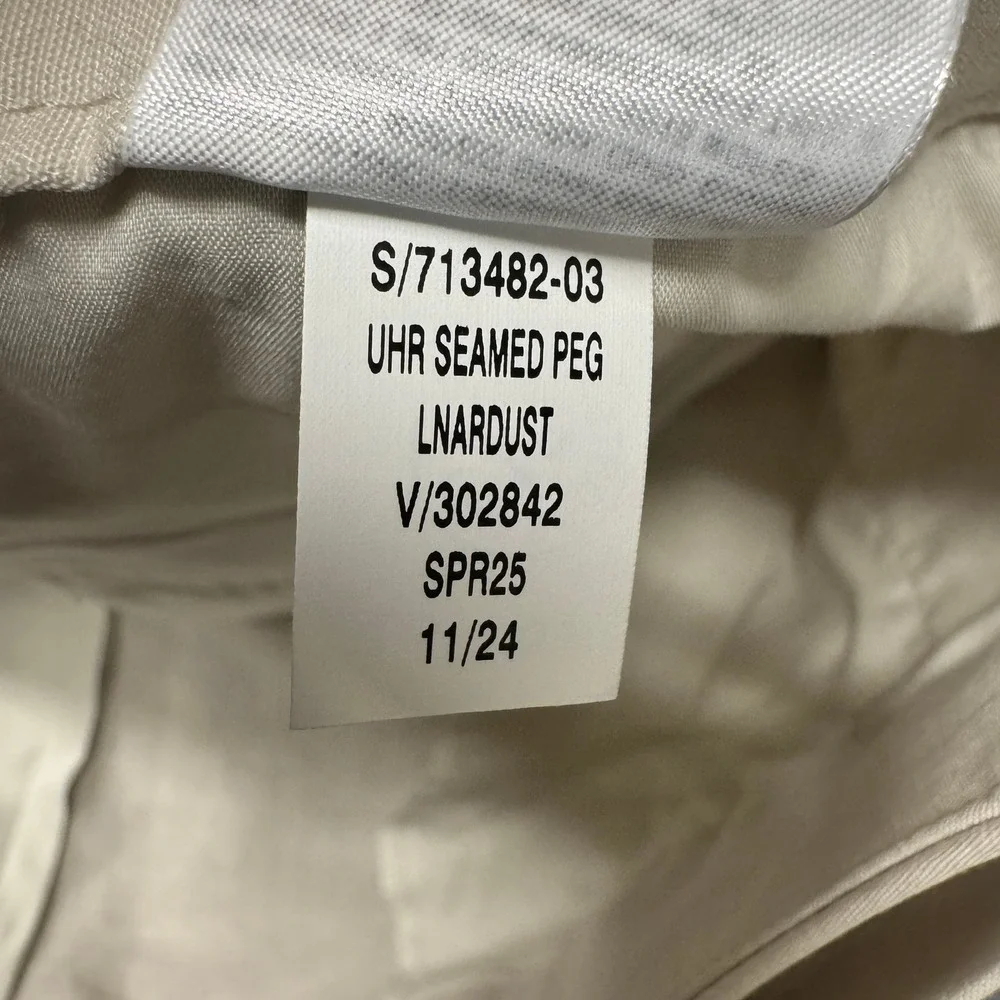 Banana Republic Pants Womens 14 (37x28) Seamed Peg High Rise Barrel Tencel Linen